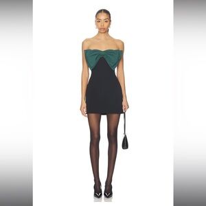 Giovanni Mini Dress in Black And Green